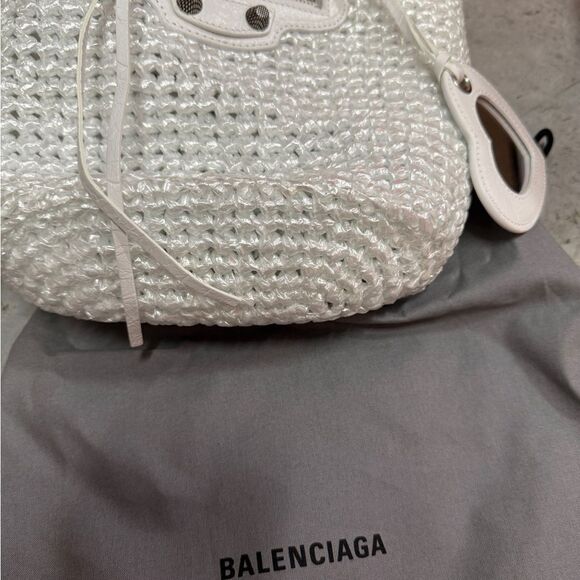 Balenciaga Small Le Cagole Panier Tote Bag Optic White - Picture 11 of 11